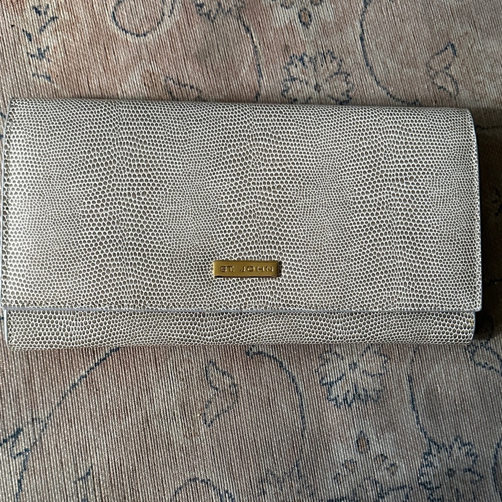 St. John Textured Cream Clutch